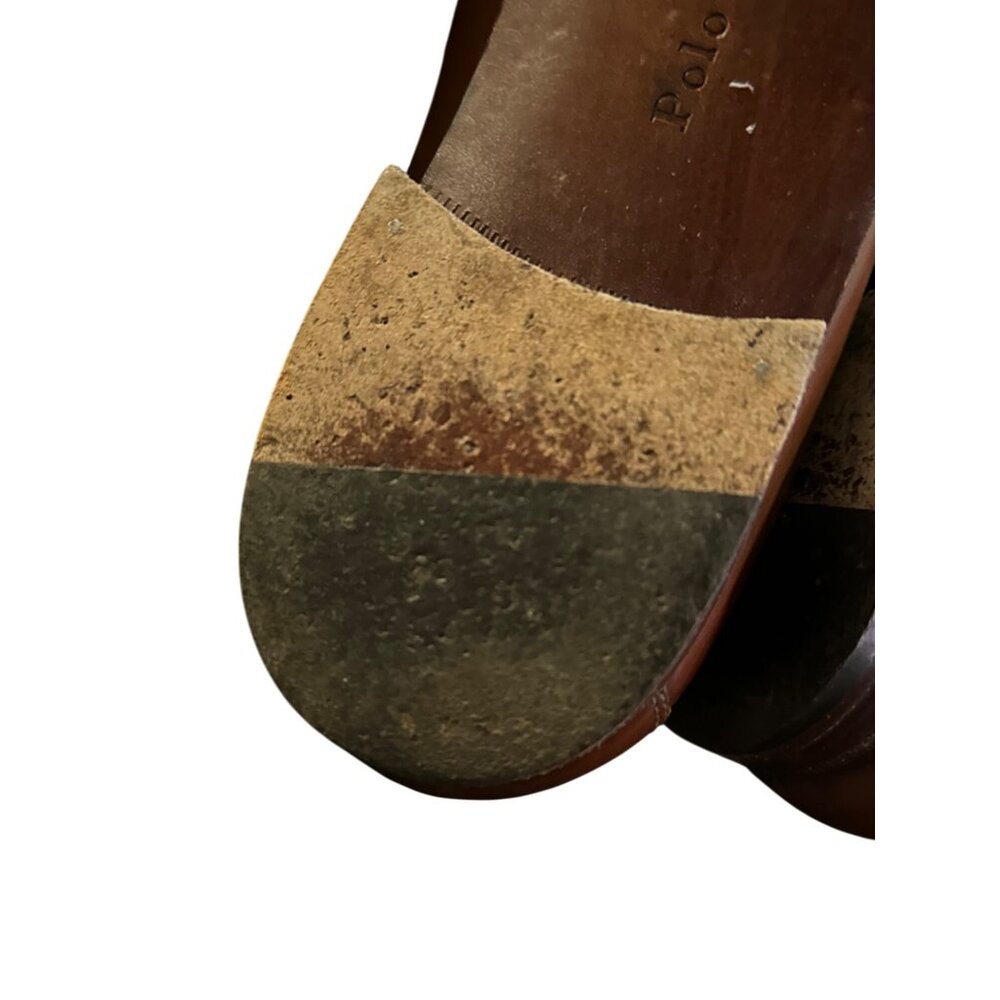 VTG Polo Ralph Lauren Mens Loafers 11D Kiltie Tassel Chestnut 3352 Italy Shoes - Picture 11 of 12